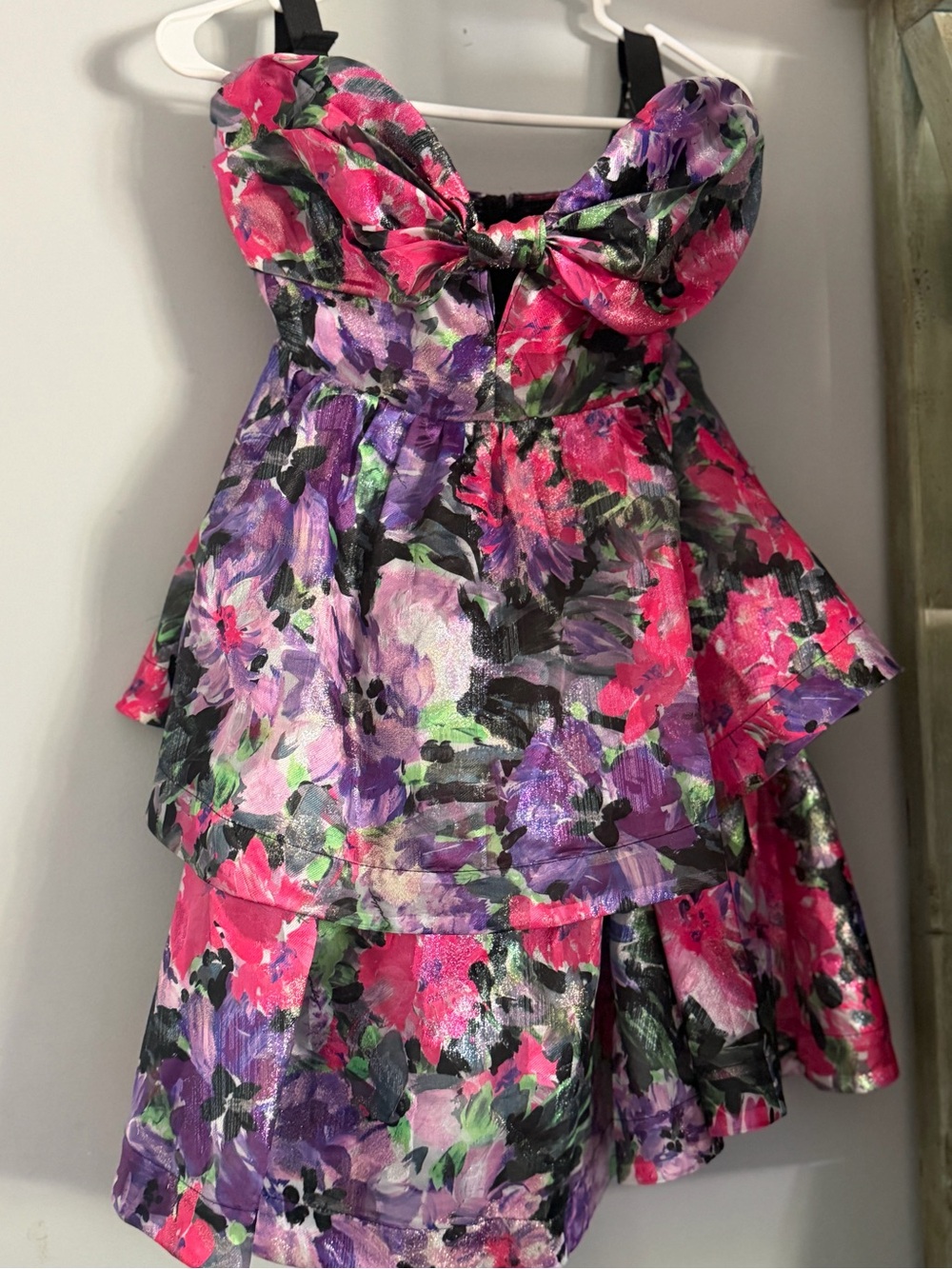 New $425 Milly Louisa Floral Garden tiered Mini party Dress Size 10